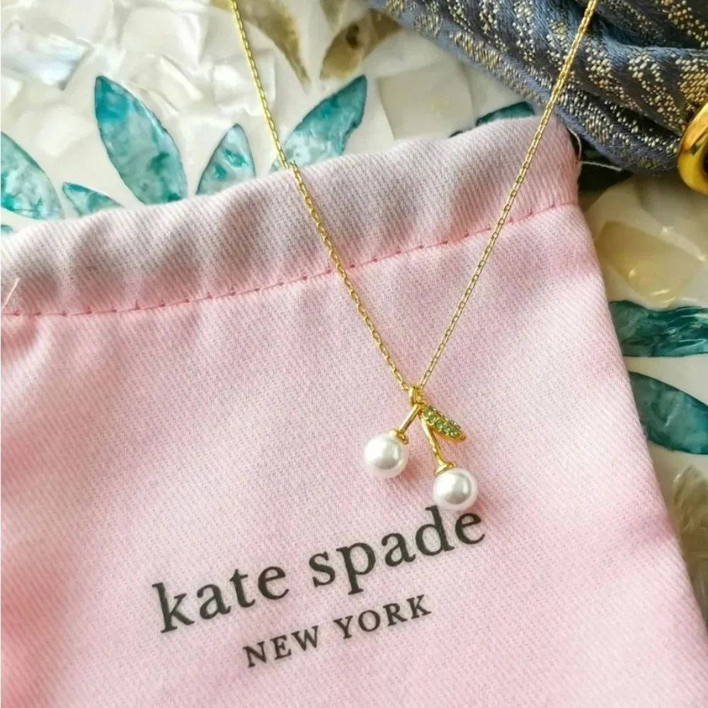 Kate spades ♠️ Cherie cherry gold pendant necklace - Picture 2 of 3